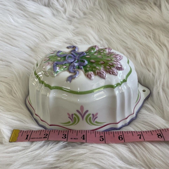 Vintage‎ Franklin Mint Le Cordon Bleu Glazed Oblong Ceramic Mold ASPARAGUS 1986 - Picture 9 of 12